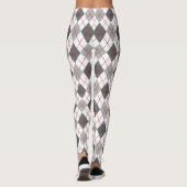 Leggings Jacquard Plaid Red Grey Silver (Dos)