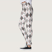 Leggings Jacquard Plaid Red Grey Silver (Gauche)