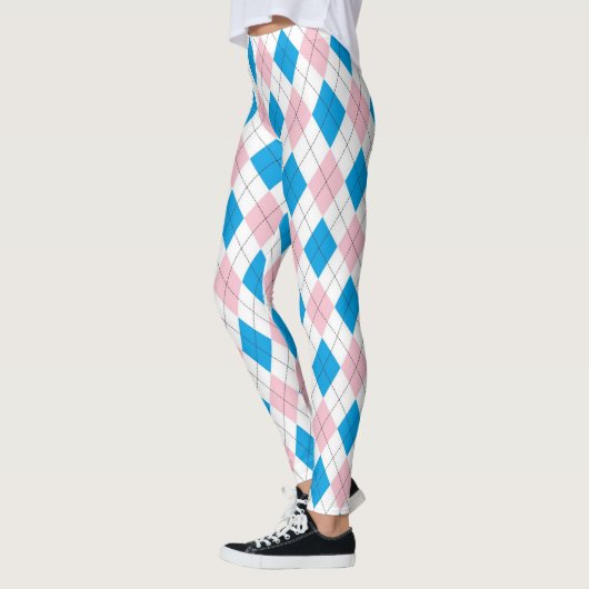 Leggings Jacquard Rose Et Bleu (Gauche)