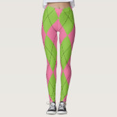 Leggings Jacquard rose et vert (Devant)