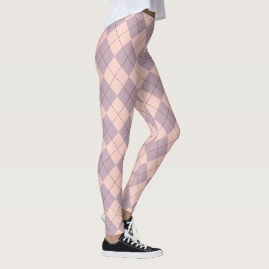 Leggings Jacquard rose et violet Motif fille (Droite)