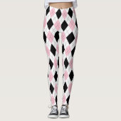 Leggings Jacquard rose noir fille Motif tendance tendance t (Devant)