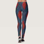 Leggings Jacquard Royal Bleu Motif de Noël (Dos)