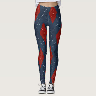 Leggings Jacquard Royal Bleu Motif de Noël