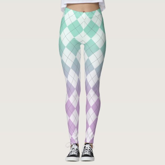 Leggings Jacquards à dégradé - violet clair et vert (Devant)