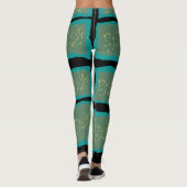 Leggings Jade and Turquoise with Gold (Dos)