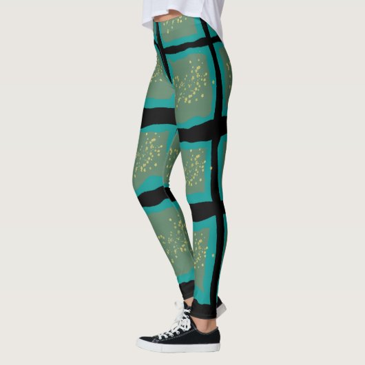 Leggings Jade and Turquoise with Gold (Gauche)