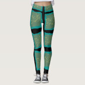 Leggings Jade and Turquoise with Gold (Devant)