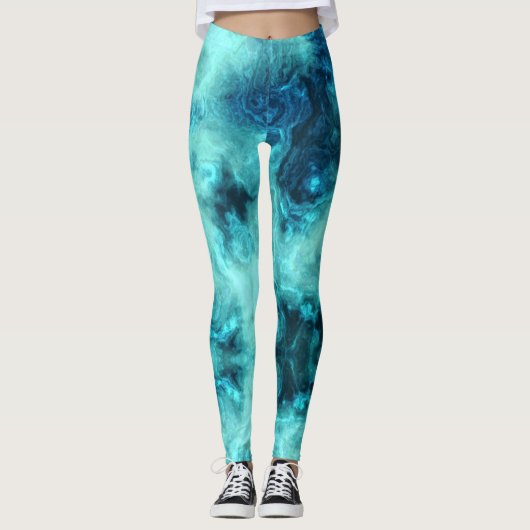 Leggings Jade en marbre (Devant)