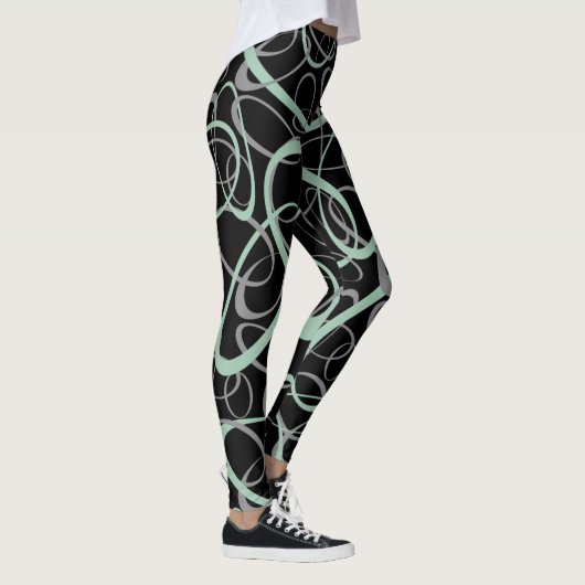 Leggings jade grise et motif de loopy gris (Droite)