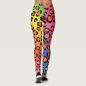 Leggings Jaguar, Poster de animal Jaguar, léopard arc-en-ci (Dos)