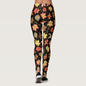Leggings J'aime automne feuilles et texte motif noir (Dos)