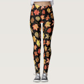 Leggings J'aime automne feuilles et texte motif noir (Devant)