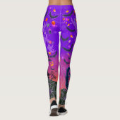 Leggings J'Aime Halloween Éffrayante sorcière violet Leggin (Dos)
