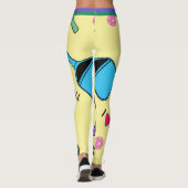Leggings J'aime le jaune Pickleball (taille de tuiles XL) (Dos)