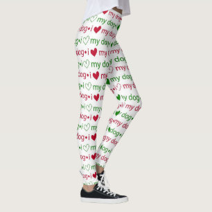 Leggings J'aime les pattes de Noël de mon chien