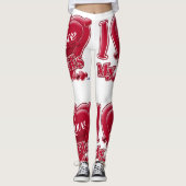 Leggings J'aime mes BFFs Coeurs rouges (Devant)