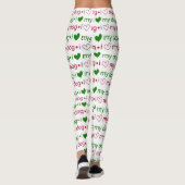 Leggings J'aime mes pattes de Noël de chien (Dos)