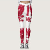 Leggings J'Aime Mon Cousin Coeurs Rouges (Devant)