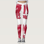 Leggings J'Aime Mon Papa Coeurs Rouges (Devant)