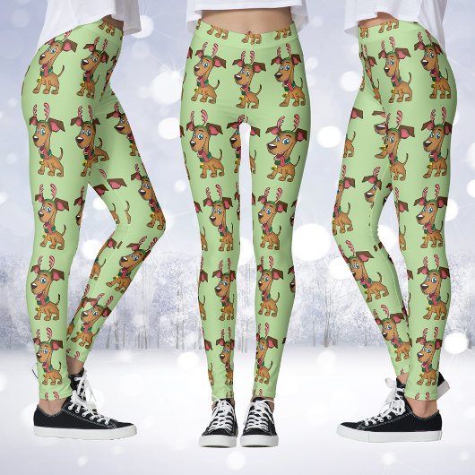 Leggings Jalons de dessin de chien de rennes de Noël