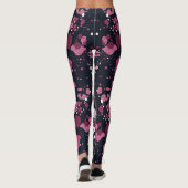 Leggings Jalons Motifs de peinture rose amusant (Dos)