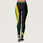 Leggings Jamaïcaine Légendes de Drapeau Vert, Or et Noir (Dos)
