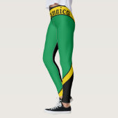 Leggings Jamaïcaine Légendes de Drapeau Vert, Or et Noir (Gauche)