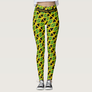 Leggings JAMAÏQUE DRAPEAU Écriture EXÉCUTEZ VOTRE COURSE Pe