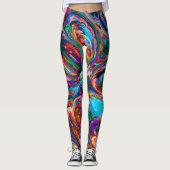 Leggings jambe abstraite arc-en-ciel (Devant)