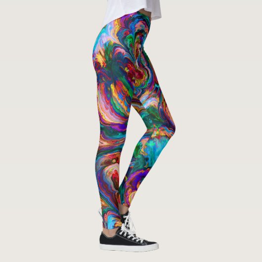 Leggings jambe abstraite arc-en-ciel (Droite)