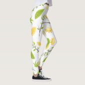 Leggings Jambe blanche avec feuilles verts et fleur jaune (Droite)