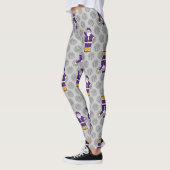 Leggings jambe de basketball de noël jaune pourpre santa cl (Gauche)