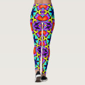 Leggings Jambes à motifs rouges jaunes (Dos)
