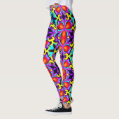 Leggings Jambes à motifs rouges jaunes (Gauche)