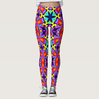 Leggings Jambes à motifs rouges jaunes