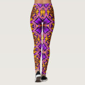Leggings Jambes à motifs violets jaunes (Dos)