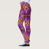 Leggings Jambes à motifs violets jaunes (Gauche)