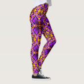 Leggings Jambes à motifs violets jaunes (Droite)