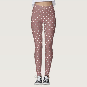 Leggings Jambes à pois Brown rouille pour femmes