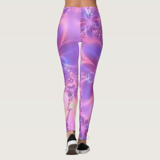 Leggings Jambes Abstraites de fleurs fractées (Dos)