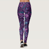 Leggings Jambes Abstraites violettes et bleues (Dos)