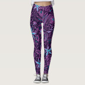 Leggings Jambes Abstraites violettes et bleues (Devant)