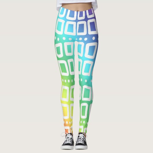 Leggings Jambes arc-en-ciel Abstraites (Devant)