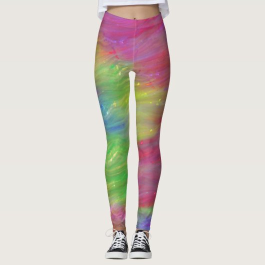Leggings Jambes arc-en-ciel Abstraites (Devant)