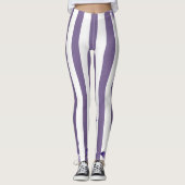 Leggings Jambes blanches florales violettes (Devant)
