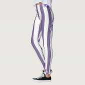Leggings Jambes blanches florales violettes (Gauche)