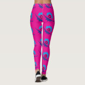 Leggings Jambes bleu rose de mouvement mécanique (Dos)