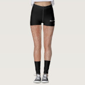 Leggings Jambes bronzées et faux shorts noirs (Devant)