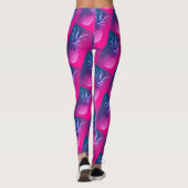 Leggings Jambes d'ananas rose foncé violet jaune (Dos)
